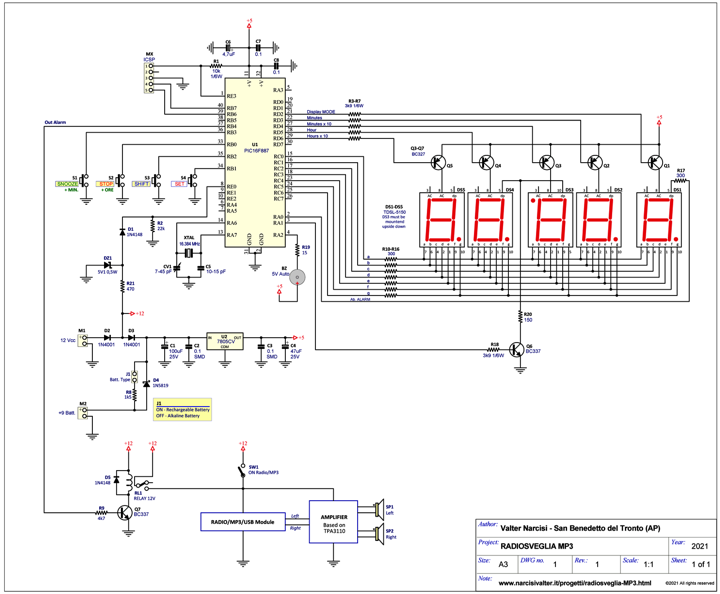 Schematic diagram of Radio Clock